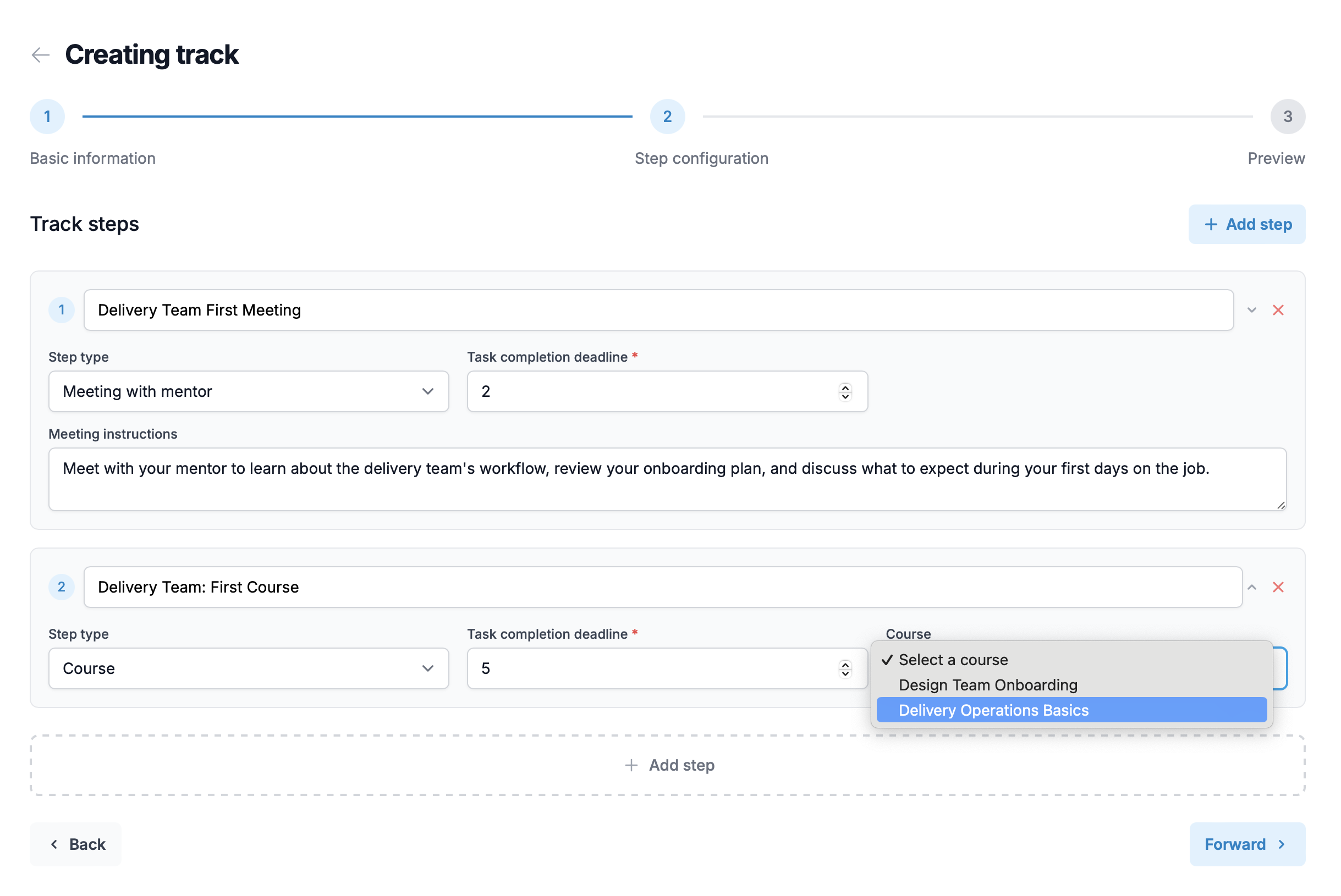 Preboarding and Onboarding tracks